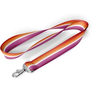 LGBTQIA Pride Flag Lanyard, Gay Lesbian Bisexual Badge Safety Breakaway for Event, Thing Accessories Stuff (Lesbian)
