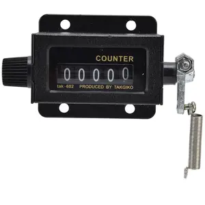 5 Digit Mechanical Counter Rotary Knob Resettable Black Counter with Spring for Industrial Machine and Printing