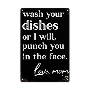 Wash Your Dishes Metal Sign 8×12 inch – Funny Kitchen Wall Decor, Sarcastic Mom Quote Sign, Vintage Humor Home Colorful Crystal Ball Mushroom Night Light Wooden All-Season Welcome Wreath Romantic LED Base I Love Multi-Functional Cross Ornaments