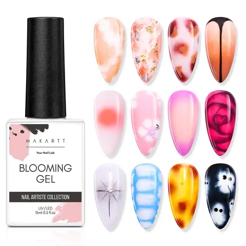 Makartt High-Quality Blooming Gel (15ml) UV LED Soak-Off Cosmetic, Ideal for DIY Nails Inspo, Endless Designs, Fall Winter Looks, Birthday Gift for Friends, Manicure Nail Care Salon Use