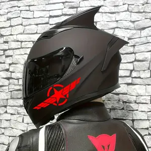 2PCS/SET  Star Wing Car Sticker for Motorcycle Helmet, Decal Sticker, Highlight Daring Personality Style, Inject Passionate Motorcycle DNA into Helmet, Trendy Decoration Maximizes Helmet's Eye-Catching Vibe