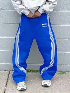 Men's Drawstring Waist Long Pants, Fashion Striped Casual Gym Shorts, Comfortable Fit for All Seasons, Versatile Daily Wear