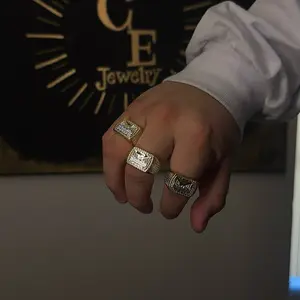 CEJEWELRY Gold Plated 2 Tone Last Supper Rings in Size 9 10 11 12 for Men and Women Versatile Unique Elegant