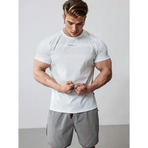 Men's Quick Drying T-shirt, Short Sleeve Stretch Crew Neck Sweat-absorbing Quick-drying Undershirts For Men's Fitness Training