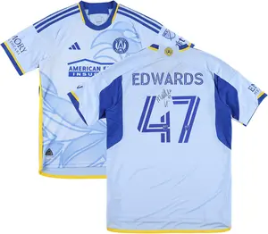 Matt Edwards Atlanta United FC Autographed Match-Used #47 Blue Jersey from the 2025 MLS Season - Size L - Fanatics Authentic Certified