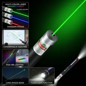 2026 Flashlight Green Blue Red Laser Pointer Indication Light for Meeting Classroom Torch Light RGB