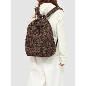 New Large Capacity Leopard Print Backpack, Unisex Laptop Bag for College Students, High School Bookbag, Stylish and Durable