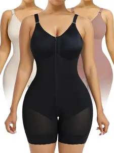 Women’s  shapefit  Fajas Colombianas shapewear Tummy Control Butt Lifter Shaper with Zipper Crotch detachable shoulder strap Womenswear
