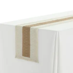 REGALWOVEN 1 Pack Table Runner, Home Decor Rustic Table Runner with Tassels