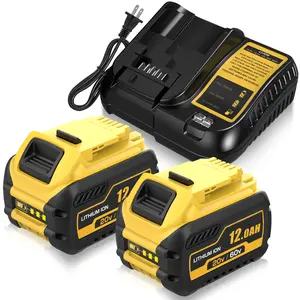 12,000mAh Replacement Battery & Charger 2-Pack for DeWalt Flexvolt – Fits DCB609, DCS578 & All 20V/60V Tools