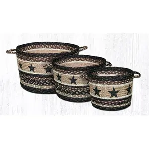 Capitol Importing  9 x 7 in. Black Stars Printed Braided Utility Basket