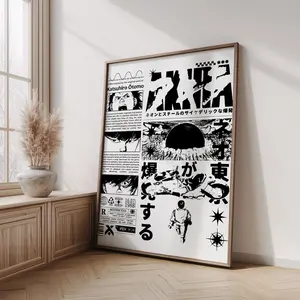 Akira Manga Cyberpunk Poster ? Vintage Japanese Poster, Katsuhiro Otomo Anime Poster, Japanese Manga Wall Decor( Unframed - Print Only )