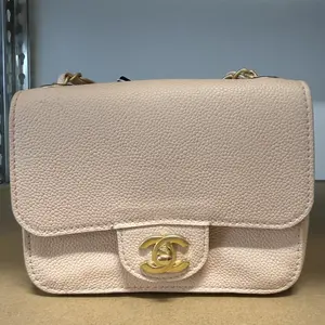 Pre-owned CHANEL Caviar leather Mini Bags Mini Square Classic Flap Pink with Gold tone Hardware