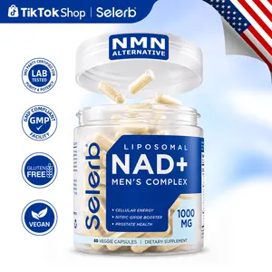 Selerb NAD+ Supplement for Men with NMN - Liposomal Complex with Trans-Resveratrol, CoQ10, Maca & Ashwagandha - Supports Cellular Renewal, Energy & Performance - 60 Capsules Dietary Healthcare Vitamins