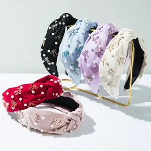 Elegant Faux Pearl Knotted & Bow Headbands Trendy Hair Accessories for Women Girls Comfortable Lightweight Perfect for Daily Parties Weddings School Work Outfits
