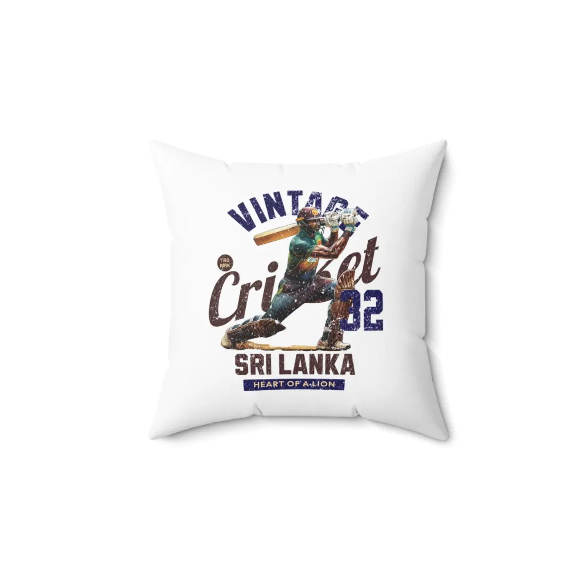 Vintage Cricket Sri Lanka: Spun Polyester Square Pillow