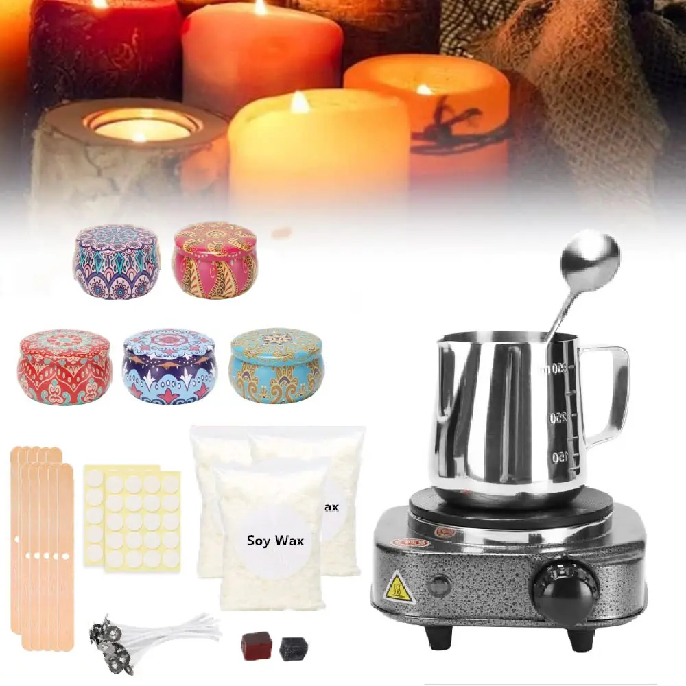 Wax Melter for Candle Making - Electric Melting Machine with Hot Plate, Pouring Pitcher, Candle Making Supplies, DIY Set for Beginners