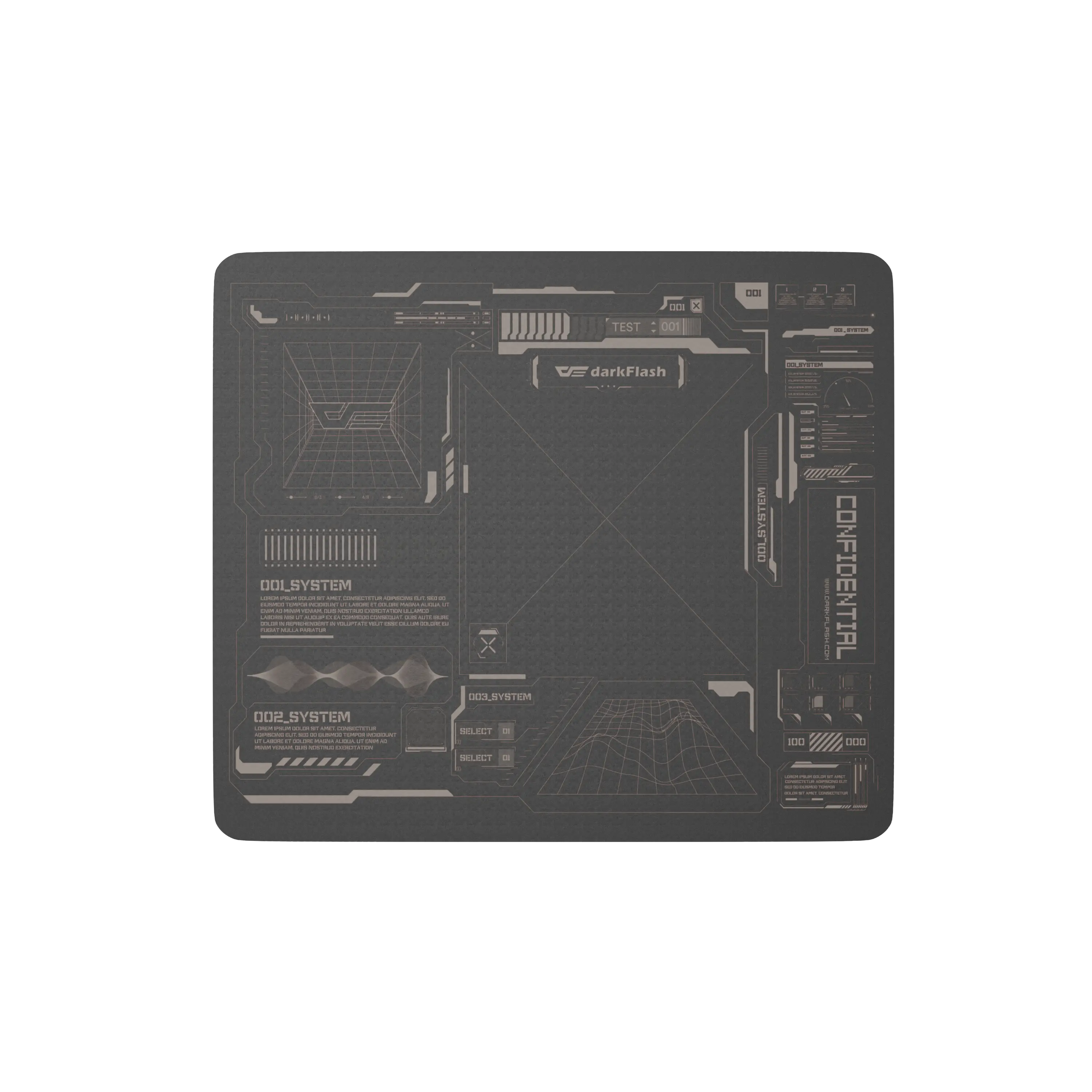 DarkFlash DMP300 Glass Mouse Pad 11.8L x 10.2W Micro Etched Tempered Glass with Non Slip Rubber Base for Precise Tracking and Comfortable Long Use