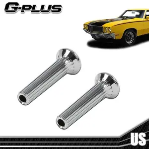 Fit For 68-1970 GM Buick Chevy Oldsmobile Pontiac Chrome Ribbed Door Lock Knobs