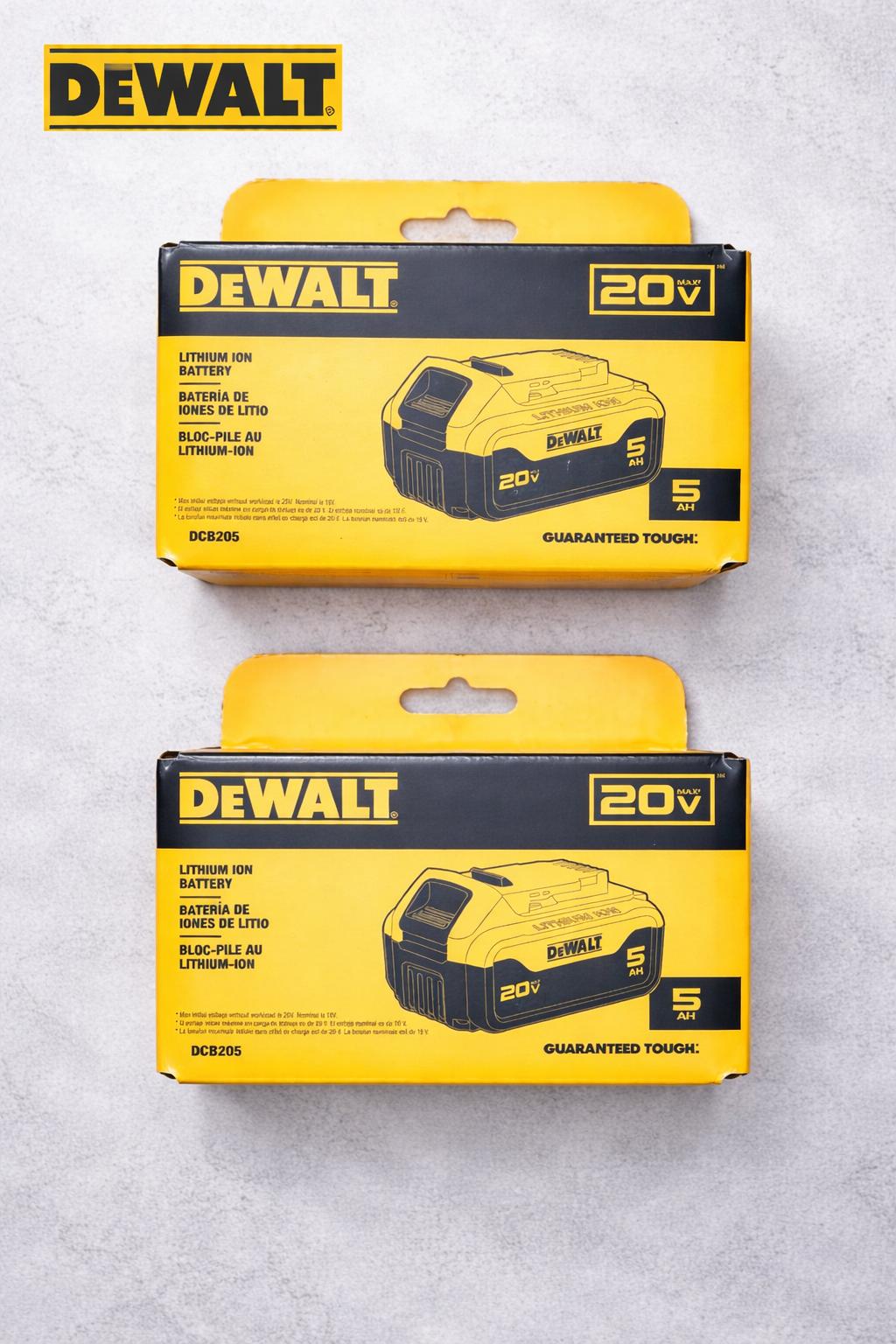 Dewalt 20v MAX Premium lithium- Lon 5.0Ah Battery 2 pack for power tools - phone accessories