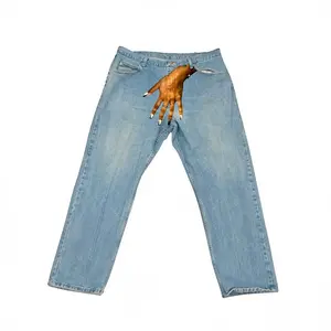 Melanin Hand Printed Denim Unisex Pants - Casual Style, Unisex Design, Available in Various Colors