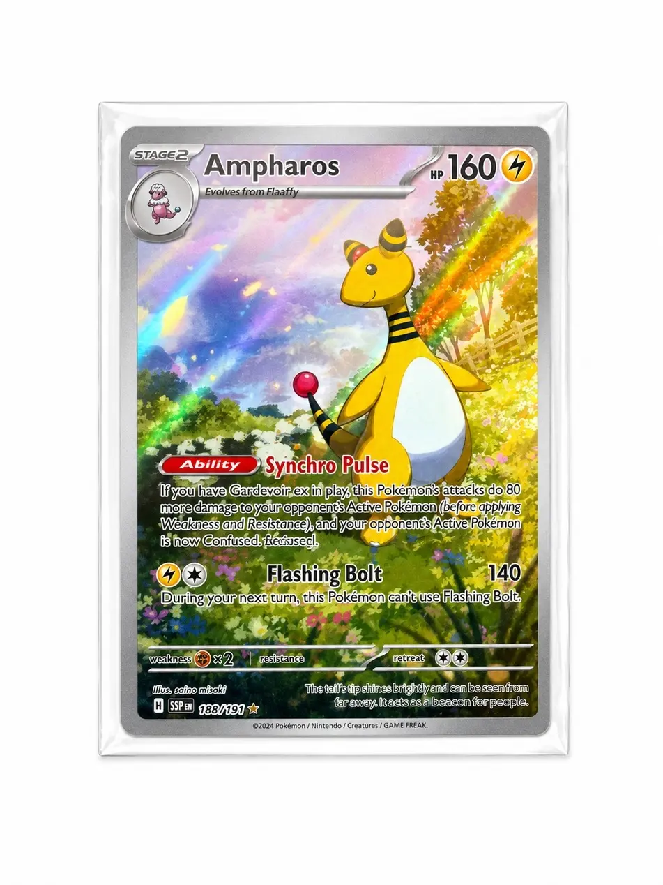 Ampharos IR 090/086 (Chaos Rising) NM Art by saino misaki Pokemon Tcg