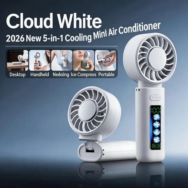 Portable Fan with Cooling Plate 100 Speed Settings Brushless Motor Silent Design 120 Degree Angle Compact Size Ideal for Summer