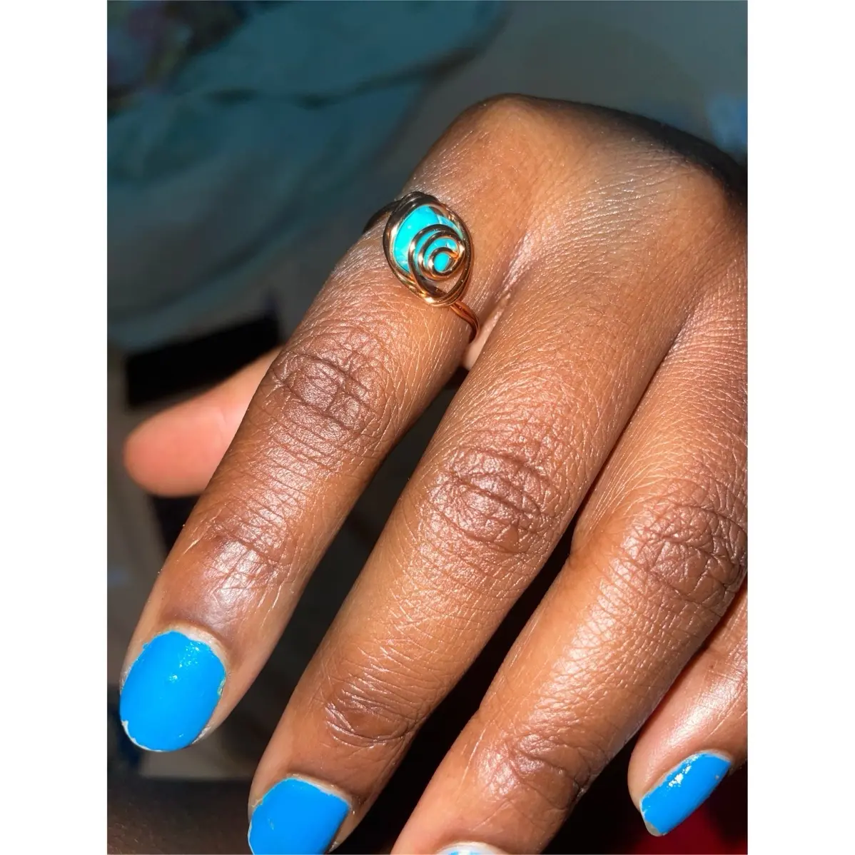 Tarnish Free Copper Wire/Turquoise Ring