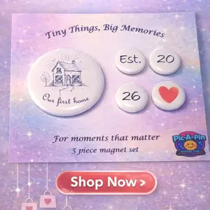 Pic-A-Pin 1st Home Keepsake Magnet Set - 5 Piece Tiny Things Big Memories Collection for Moments That Matter