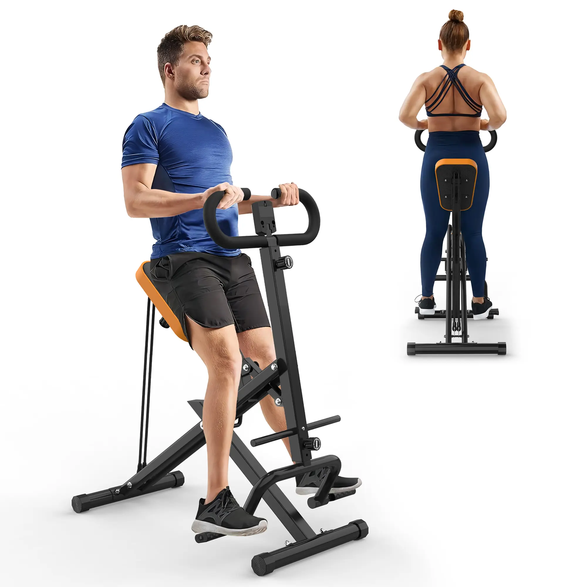Pink Squat Machine for Home,Rodeo Core Exercise Machine,330lbs Foldable,Adjustable 4 Resistance Bands,Ride & Rowing Machine for Botty Glutes Butt Thighs,Ab Back/Leg Press Hip Thrust