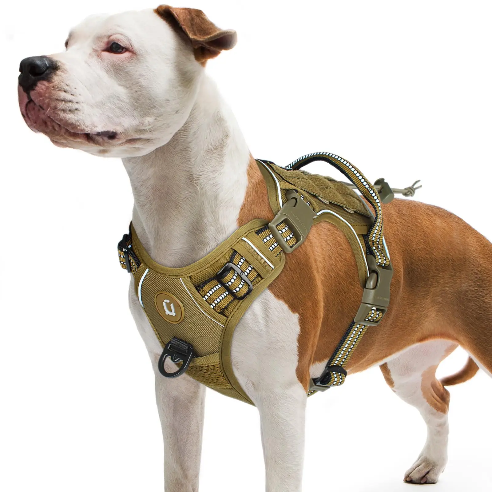 Tactical Dog Harness, No-Pull Design, Adjustable & Breathable Mesh Fabric, Extra-Large Size, Reflective for Outdoor Training & Walking