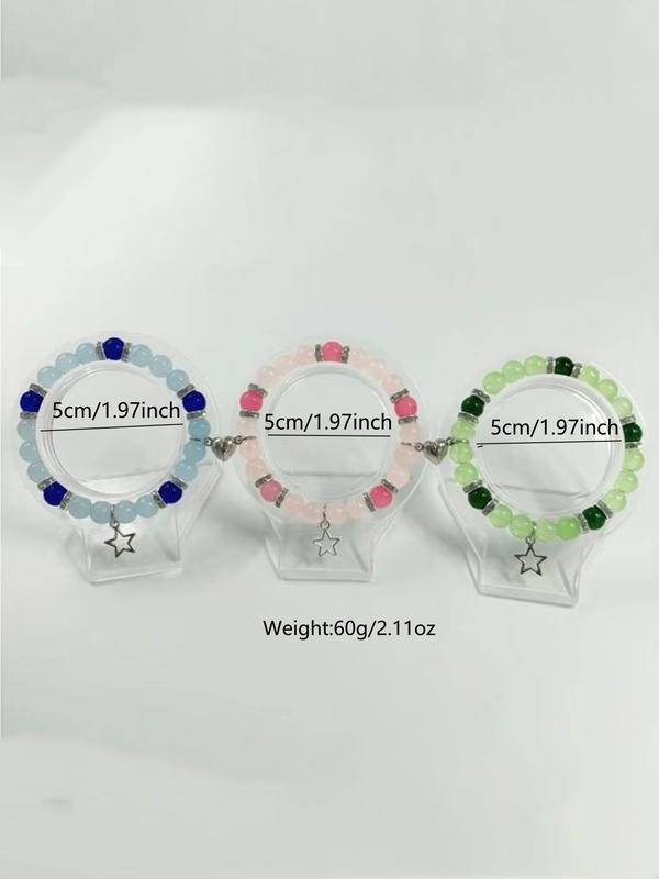 3Pcs Handmade Glass Bead Bracelets BFF Bracelets Classmate Bracelets