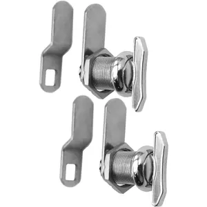 5/8" Thumb Operated Offset Cam Lock, RV Compartment Latch, Non-Locking Thumb Turn, for RV Compartment Camper Storage Door (2 Pack)