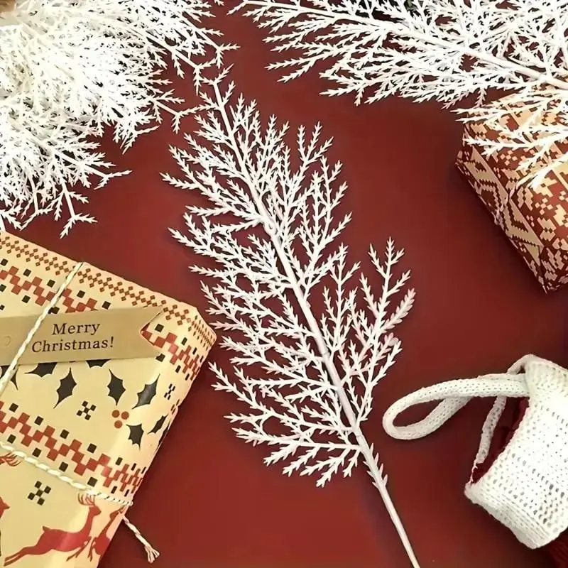 12pcs Christmas Decorative Flowers, Artificial Pine Branches, Festive Greenery Bouquets, DIY Garland Supplies, Seasonal Holiday Ornaments, Decoration