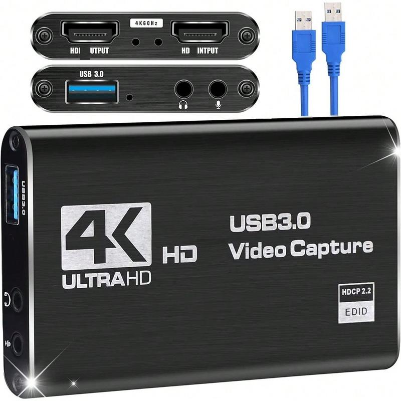 Capture Card Switch, Video Game Capture Card 4K 1080P 60FPS, HDMI To USB 3.0,Audio Video Capture Card, For Gaming/Live Streaming/Video Conference,  With PS4/PC/OBS/Camera/PC Accessories
