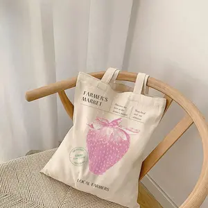 Strawberry Tote Bag,Cute Tote Bag ,Strawberry Bag,Plant Tote Aesthetic,Market Bag, Tote Bag Pattern,Canvas Bag, Shoulder Bag,Shopping Bag