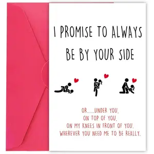 Naughty Valentines Day Card for Fiancee Fiance, Romantic Anniversary Card to Husband Wife, Funny Birthday Card for Boyfriend Girlfriend, I Promise to Always Be by Your Side