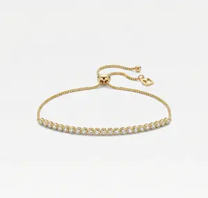 THE ROUND BEZEL ADJUSTABLE TENNIS BRACELET