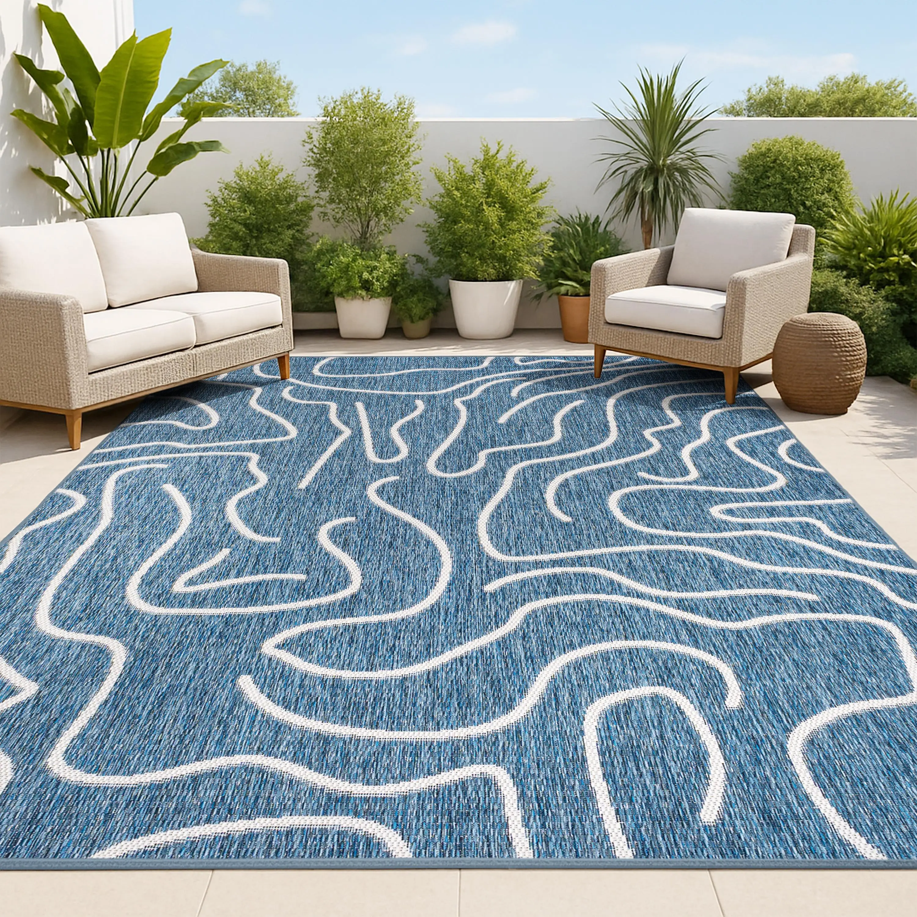 Nolan Modern Coastal Organic Shapes Indoor/Outdoor Area Rug Nolan Modern Coastal Organic Shapes Indoor/Outdoor Area Rug
