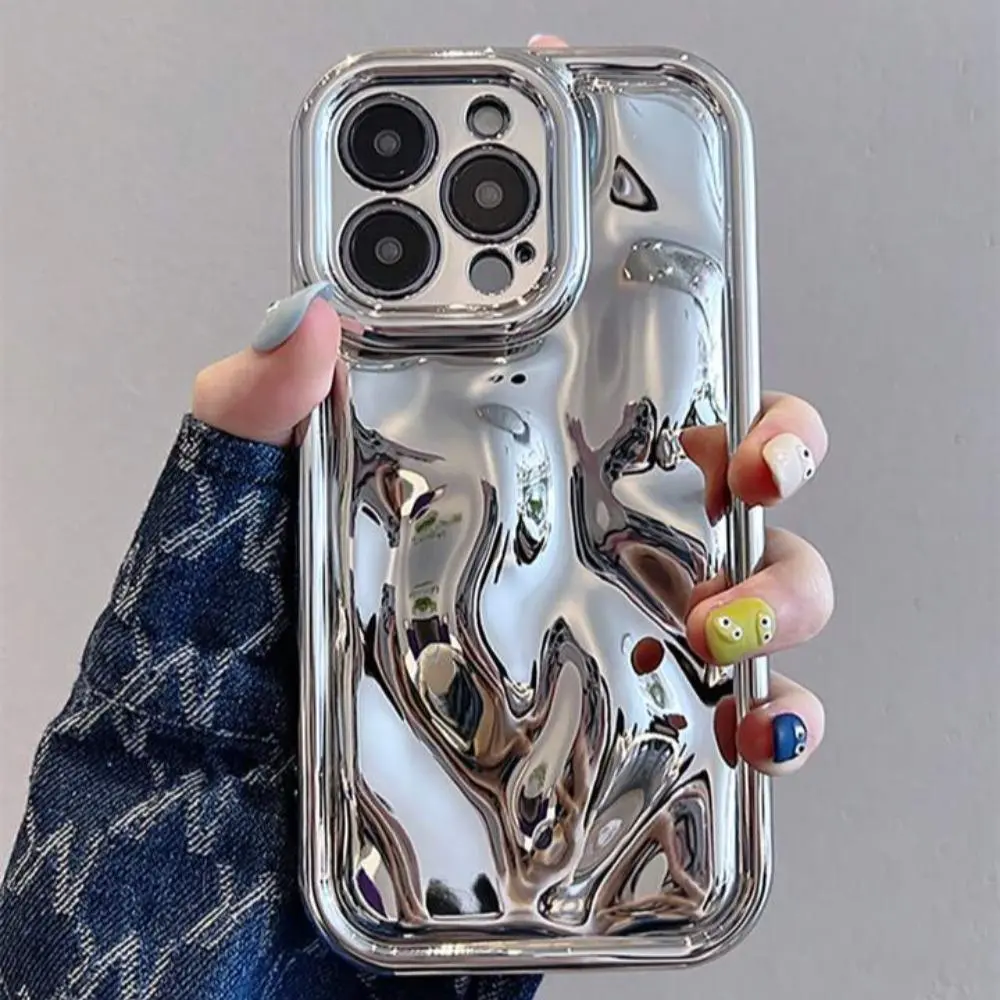 Anti-Drop Soft Silicone Phone Case for iPhone 11/12/13/14/15/16/17 Pro/pro Max/plus, Meteor Texture Electroplated Full Coverage Protection Casing