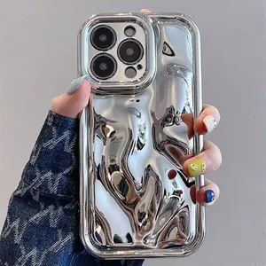 Anti-Drop Soft Silicone Phone Case for iPhone 11/12/13/14/15/16/17 Pro/pro Max/plus, Meteor Texture Electroplated Full Coverage Protection Casing