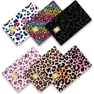 Credit Card Skin 6pcs Leopard Print Debit Card Skin Stickers Debit Card Skin Cute Waterproof Skins Cover for Credit, Debit, and Transportation Cards for Women Girls Travel & Daily Use (Leopard Print)