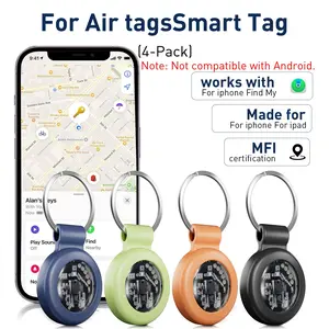 Set of 4 portable air-activated trackers. Compact and easy to carry, with an ultra-long battery life and replaceable CR2032 batteries. These smart tags help you quickly locate your valuables. Compatible with iOS devices only