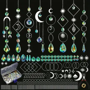 228 Piece Adult Prism Crystal Light Catcher Kit, DIY Women's Art Craft Window Hanging Decor Wind Chime, Perfect Gift for Mother Wife Daughter