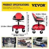 Red Seat - Adjustable with 5‘’ Casters - 300lbs