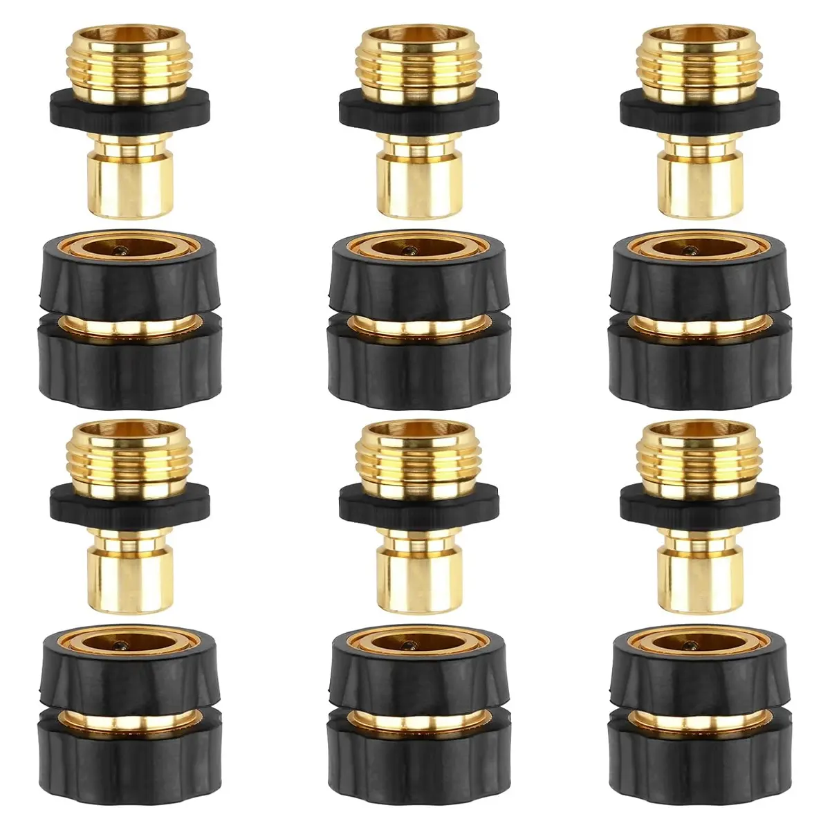 Garden Hose Quick Connect Fitting Faucet Quick Connector Quick Coupling 4-6 Set 3/4-Inch Male and Female,Plastic+Aluminum Outdoor Tool Accessory, Leak Proof Seal, Easy Connection Lawn Care Item, Father’s Day Gift,summervibes