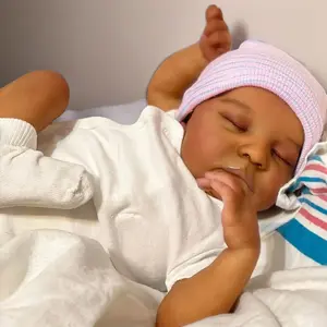 Dark Brown Light Beige Reborn Doll with Complete Accessory Set – Realistic Lifelike Soft Touch Vinyl Companion Toy for Kids & Collection, Perfect Holiday & Birthday Gift