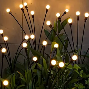 2PACK solar garden lights,8LED firefly ground lights, outdoor decorative LED lights, garden decorative ball lights, holiday party Christmas Independence Day dance lighting, add bright decoration to your garden, warm light 5 lumens