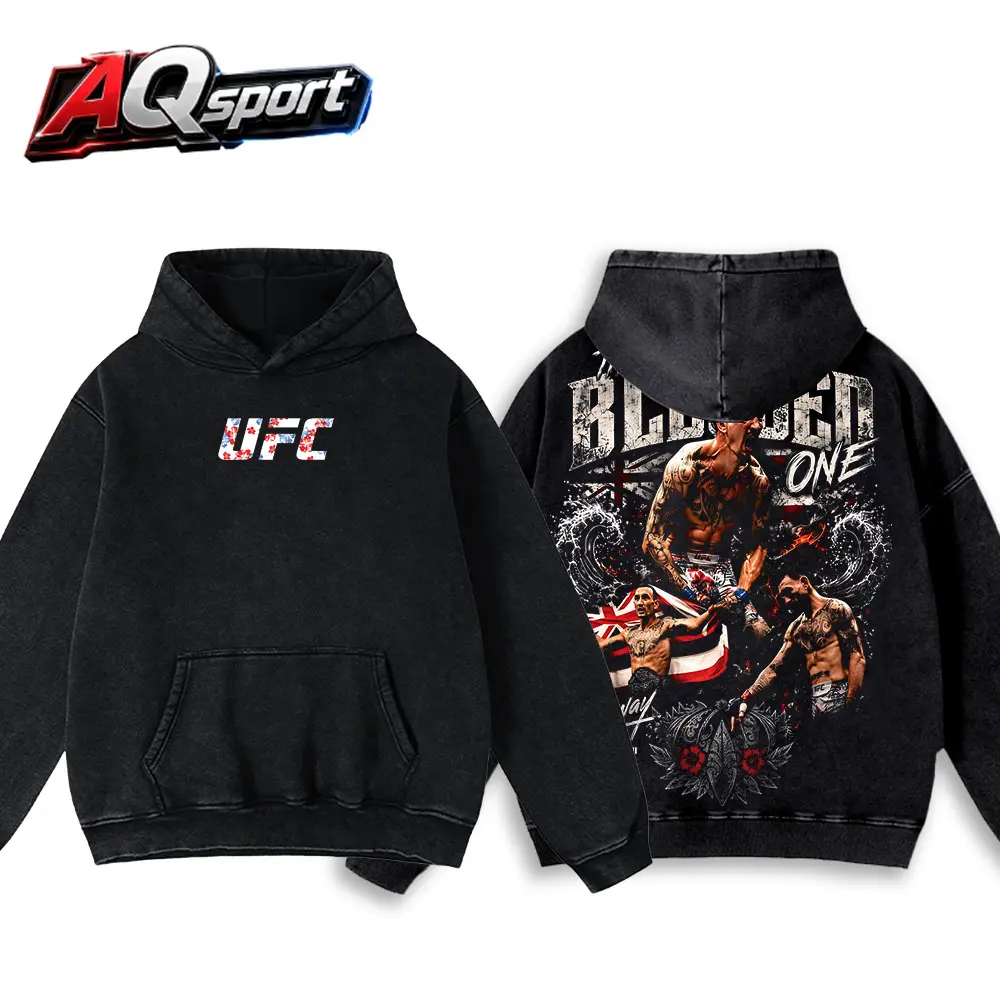 [AQSport] Men's UFC 329 Black Max Holloway T-Shirt and Hoodie, The Blessed UFC Graphic Tee, UFC MMA Shirt, Gift for Fighters, Sports Apparel