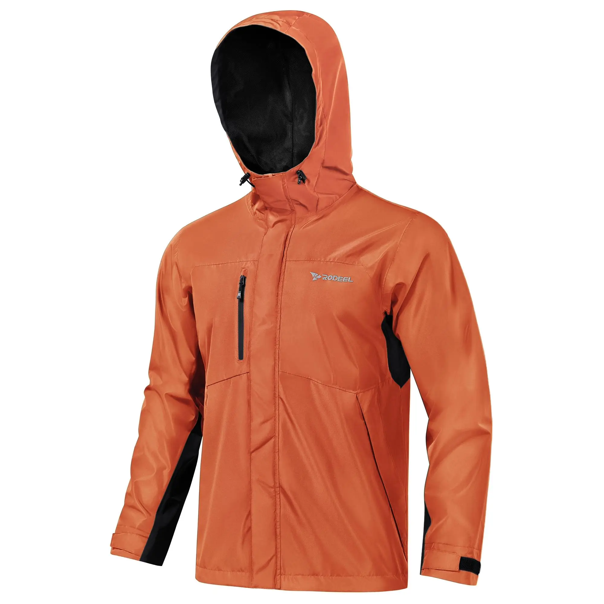 RODEEL 720 Waterproof Jacket Men Lightweight Breathable Full Zip Hooded Rainwear Durable Rain Coat Weatherproof Windbreaker For Outdoor Hiking Camping Fishing Boating Car Washing City Walking Construction Landscaping Gardening Menswear Workwear